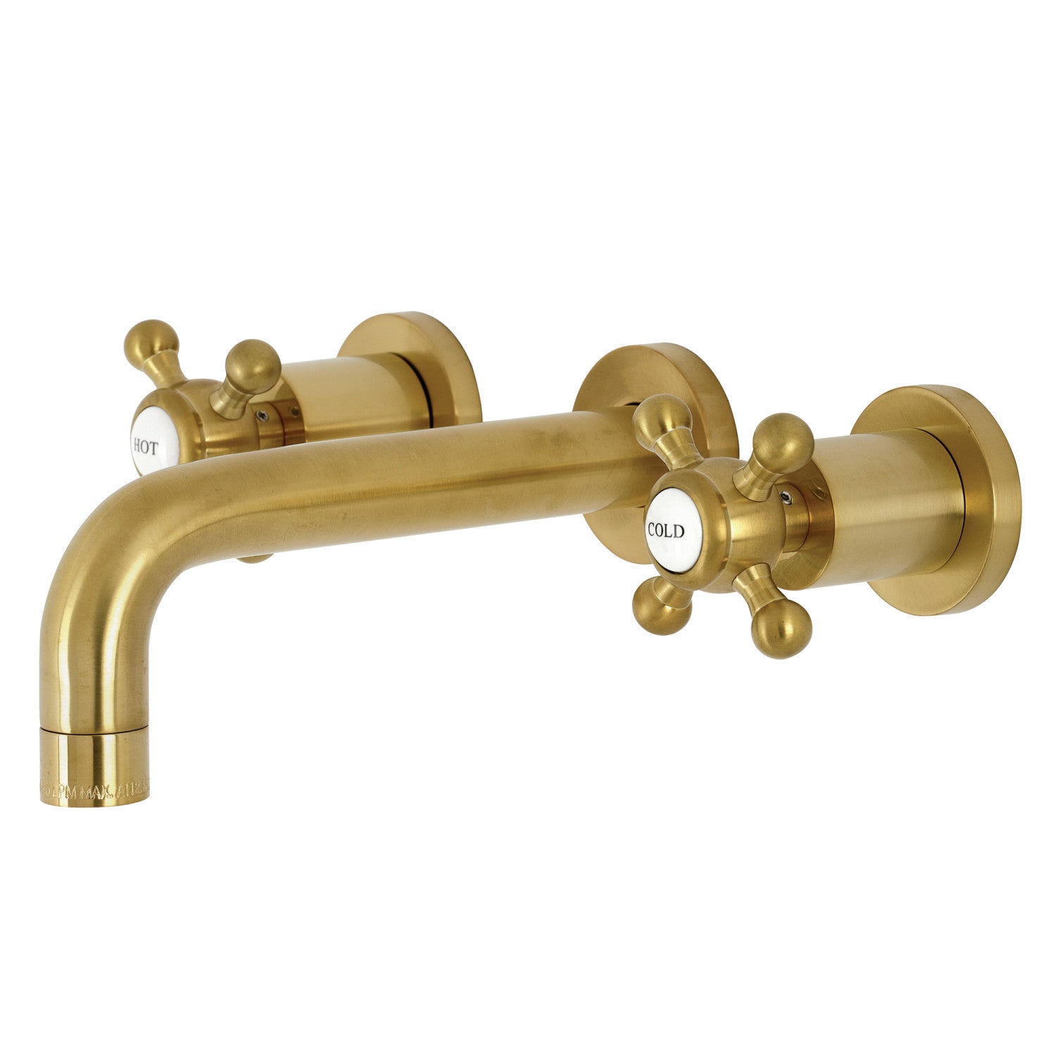 Kingston Sona KS8127BX - Metropolitan Double-Handle 3-Hole Wall Mount Bathroom Faucet, Brushed Brass — image 1